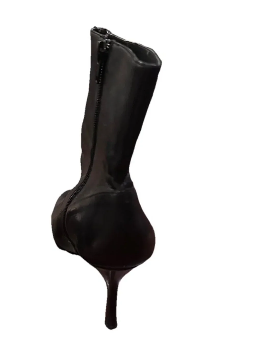 Calvin Klein Women's Black Leather Stiletto Heeled Dress Booties Shoes Size 7.5